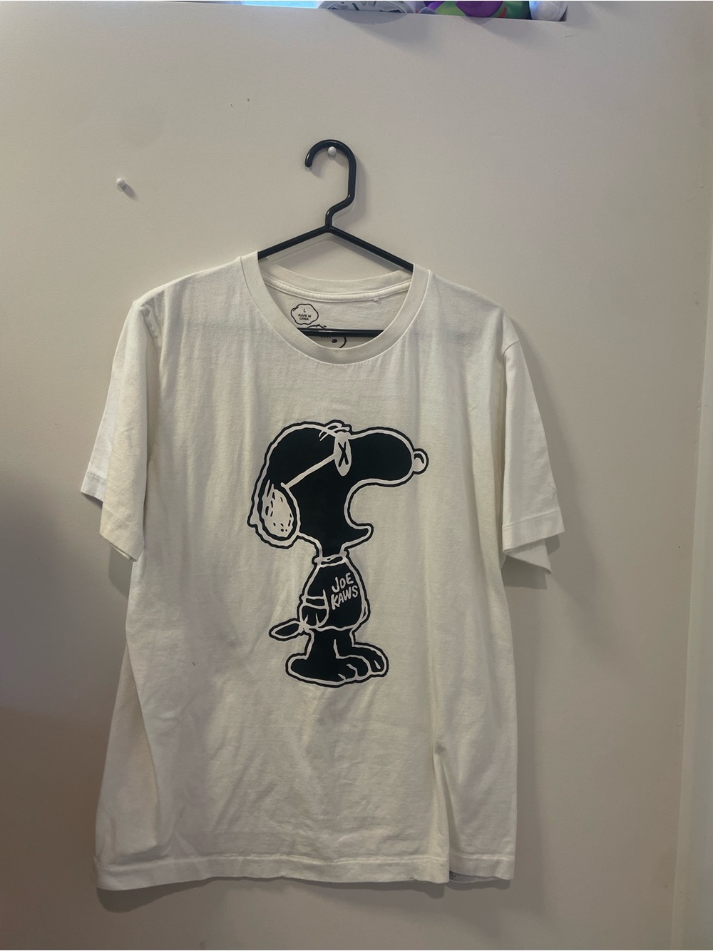 KAWS White Short Sleeve Tee with Black Graphic